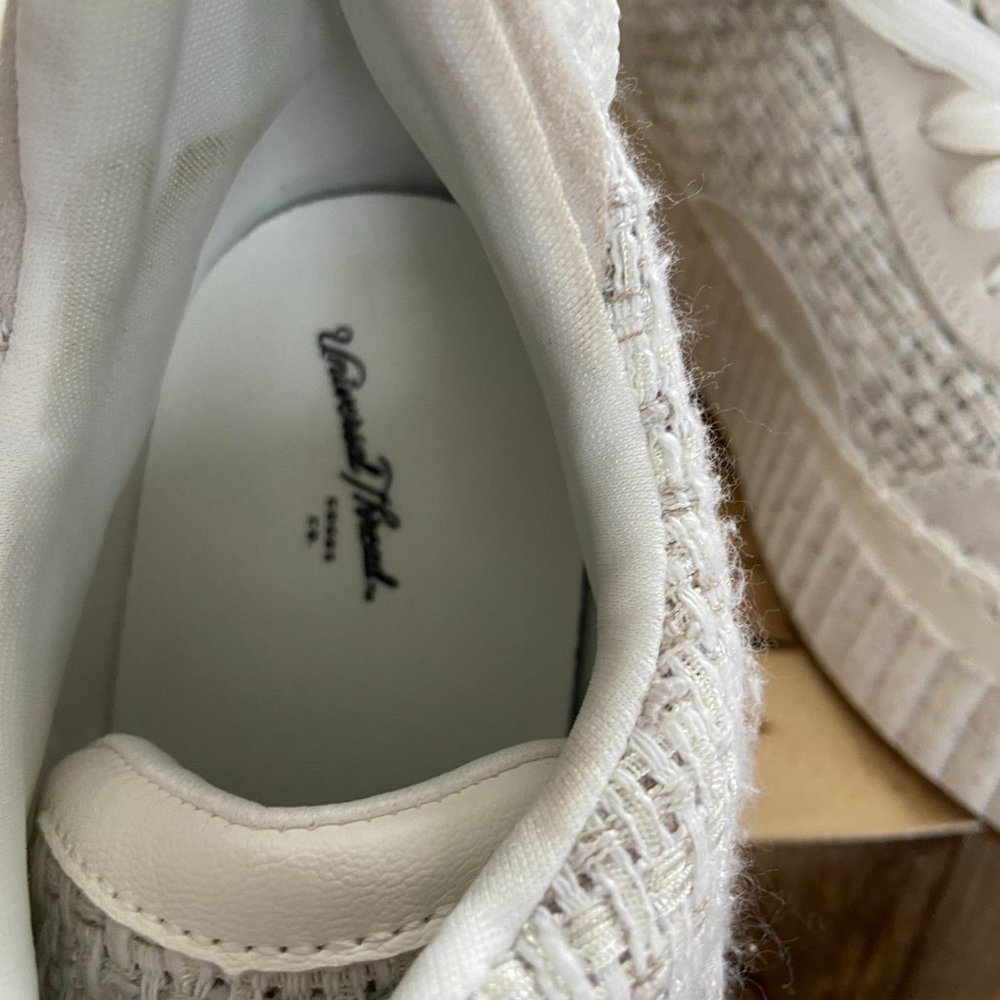 Universal Thread White Tweed Platform Sneakers Sz… - image 4